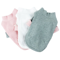 Dog Turtleneck Shirt with Faux Pearl Button Accent For Small Dog Breeds (Grey)