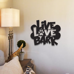 Live Love Bark - Metal Wall Art Decor For Dog Lover