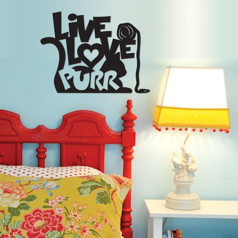 Live, Love, Purr - Metal Wall Art Decor  for Cat Lover