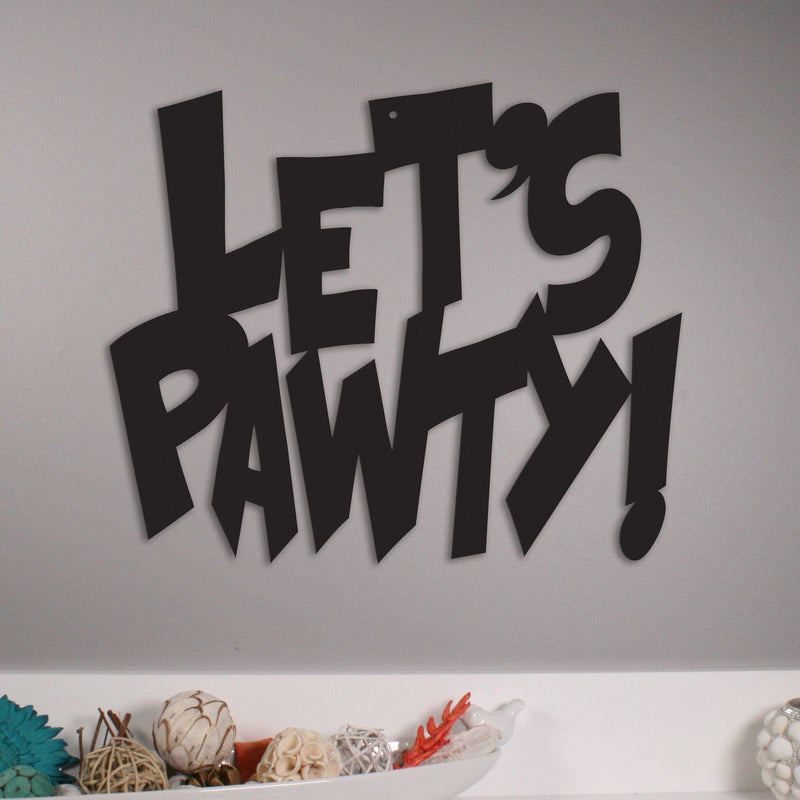 Let's Pawty! - Metal Wall Art Decor For Dog Lover