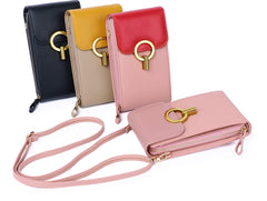 Crossbody Cellphone Bag Case Phone Wallet -Black