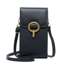 Crossbody Cellphone Bag Case Phone Wallet -Black