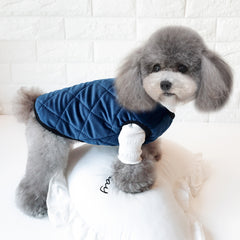 Dog & Cat Quilted Jacket Vest For Small Breeds (Blue)