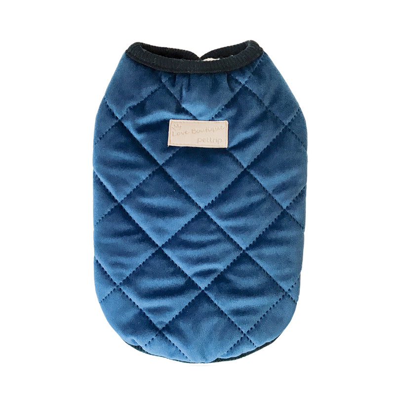 Dog & Cat Quilted Jacket Vest For Small Breeds (Blue)