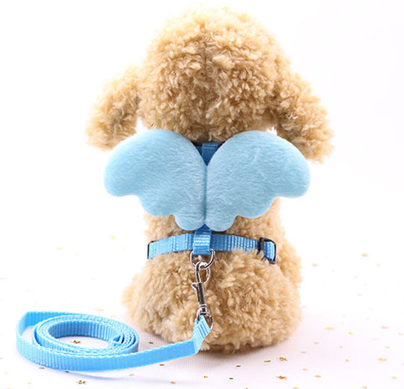 Angel Wings Pet Leash Harness Set For Dog Cat-Blue