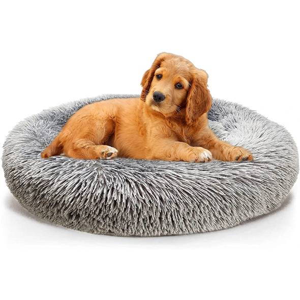 Calming High Stretch Soft Faux Bed for Dogs and Cats
