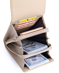Crossbody Cellphone Bag Case Phone Wallet -Black