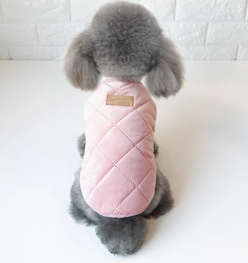 Dog & Cat Quilted Jacket Vest For Small Breeds (Pink)
