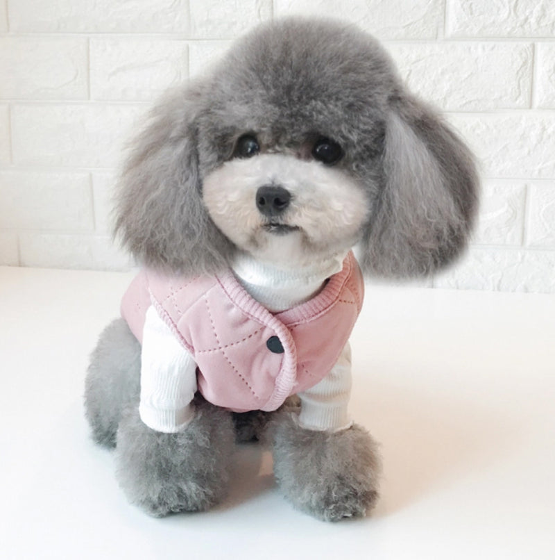 Dog & Cat Quilted Jacket Vest For Small Breeds (Pink)
