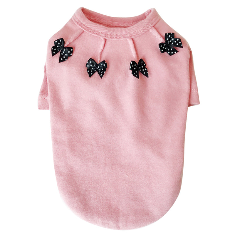 Ribbon T Shirt  For Small Dog Breeds (Pink)