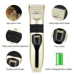 Dog Clippers Cordless Grooming Kit Rechargeable for Dogs Cats