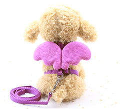 Angel Wings Pet Leash Harness Set For Dog Cat-Purple S